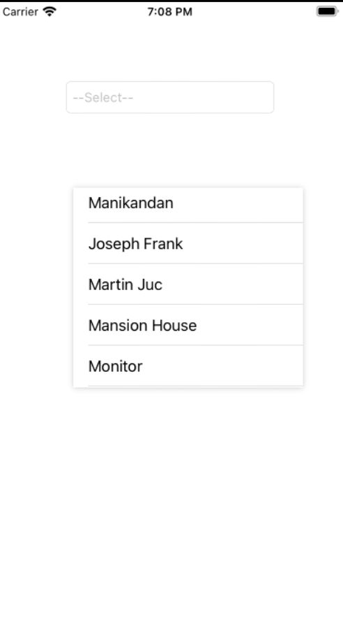 Implement the Dropdown in Xamarin.iOS